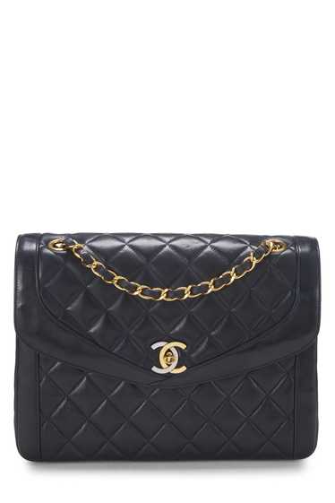 Black Quilted Lambskin Paris Limited Double Flap S
