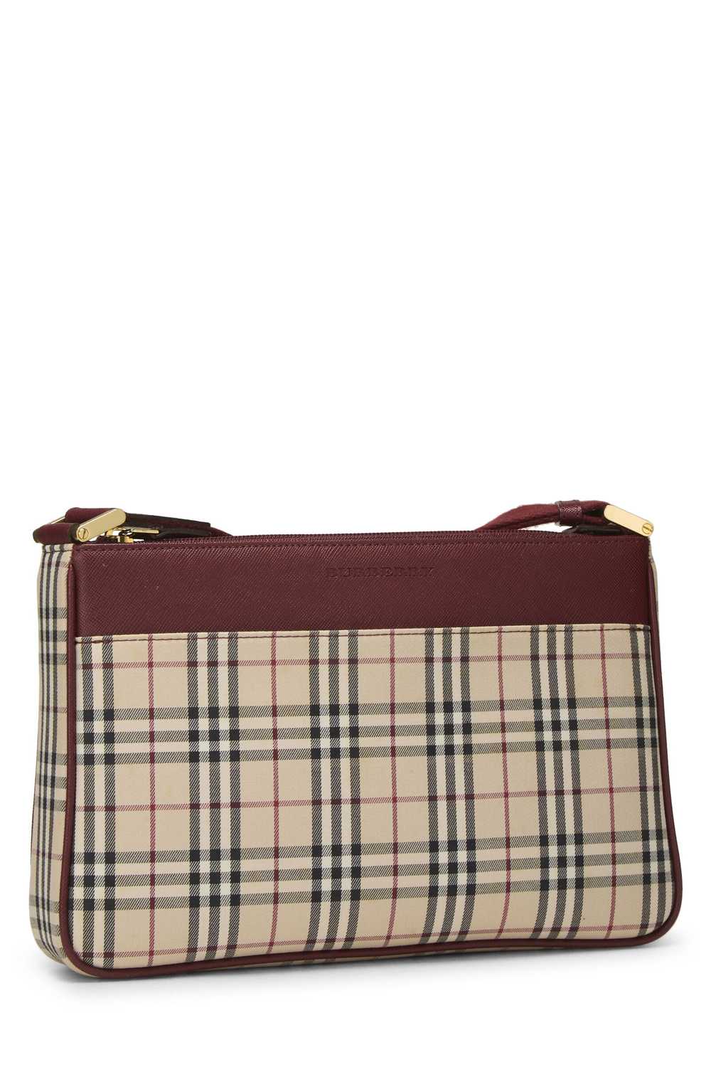 Burgundy Check Jacquard Canvas Crossbody - image 2