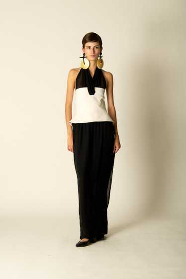Karl Lagerfeld Black and White Silk Dress