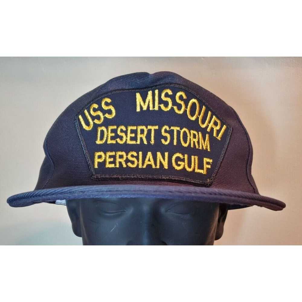 Trucker Hat Vintage USS Missouri Hat Desert Storm… - image 1
