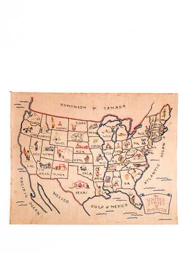 1941 United States Embroidered Map