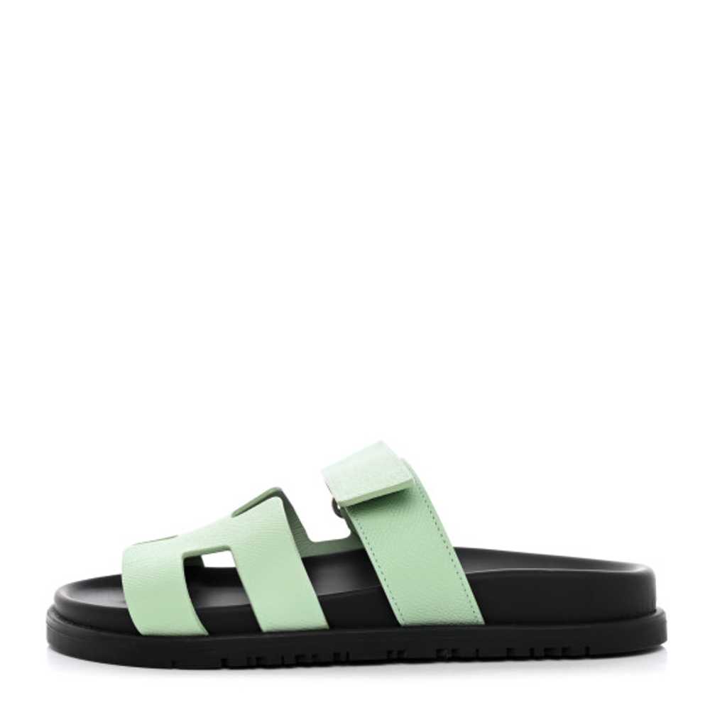 HERMES Epsom Womens Chypre Sandals 36 Vert Jade - image 1