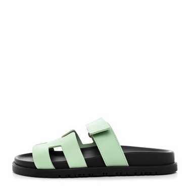 HERMES Epsom Womens Chypre Sandals 36 Vert Jade - image 1