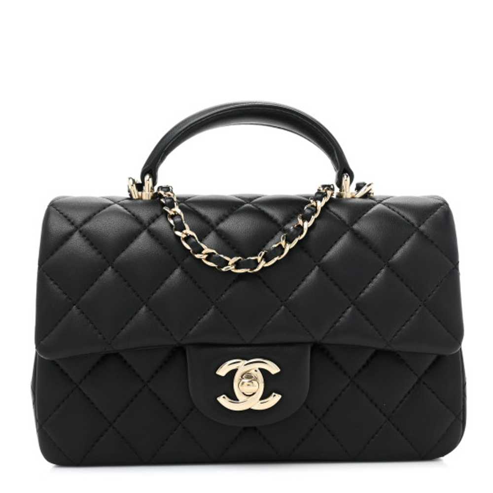 CHANEL Lambskin Quilted Mini Top Handle Rectangul… - image 1
