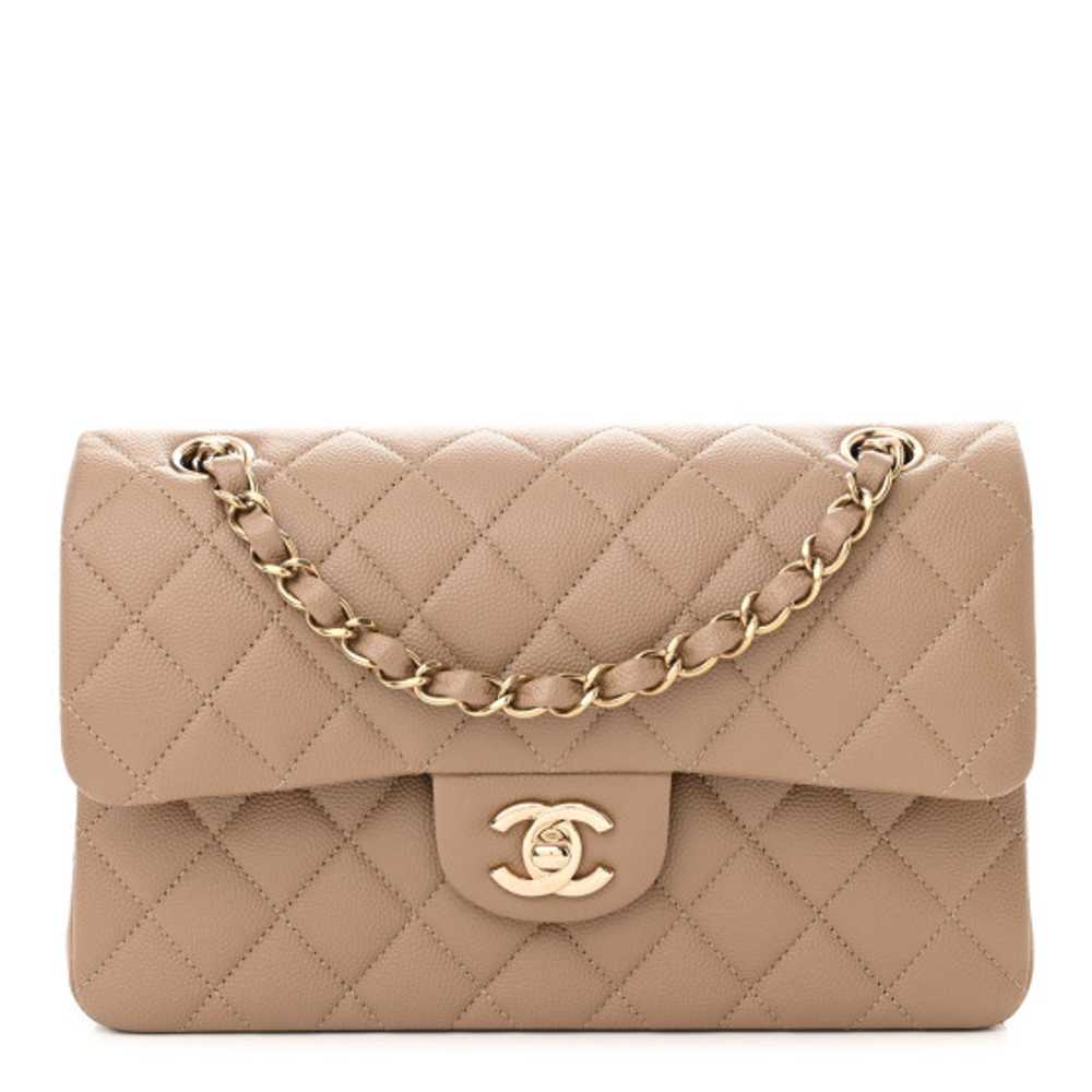 CHANEL Caviar Quilted Small Double Flap Beige - image 1