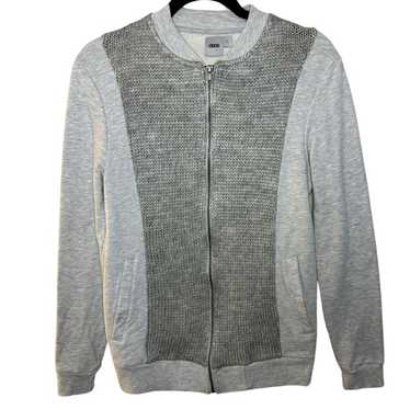 Asos ASOS Men’s Gray Wool Front Knit Zip Up Sweat… - image 1