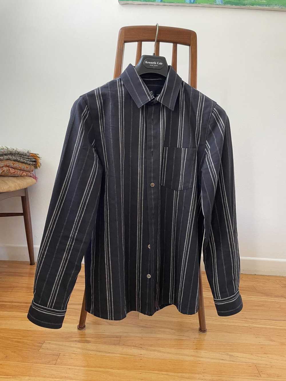 A.P.C. × Streetwear APC Navy Striped Overshirt Me… - image 1