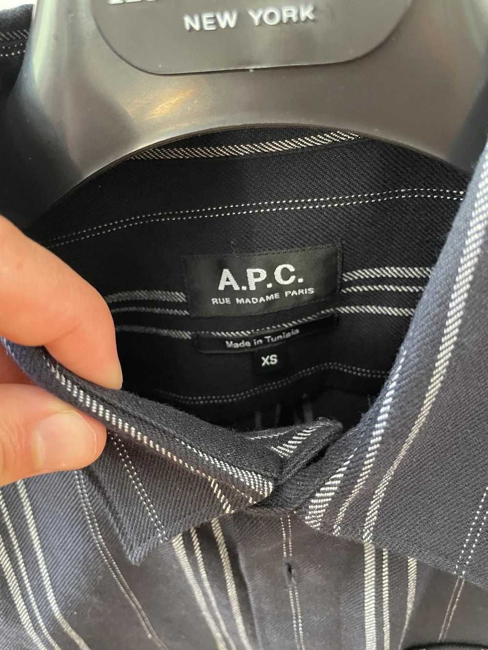 A.P.C. × Streetwear APC Navy Striped Overshirt Me… - image 2