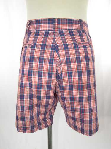 "Green Tree" Red & Navy Plaid Cotton Shorts