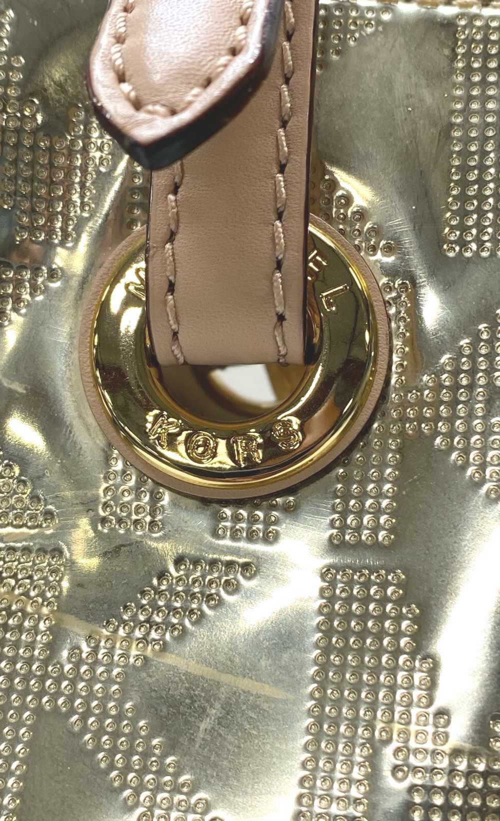 Michael Kors Metallic Gold Monogram Shoulder Tote - image 3