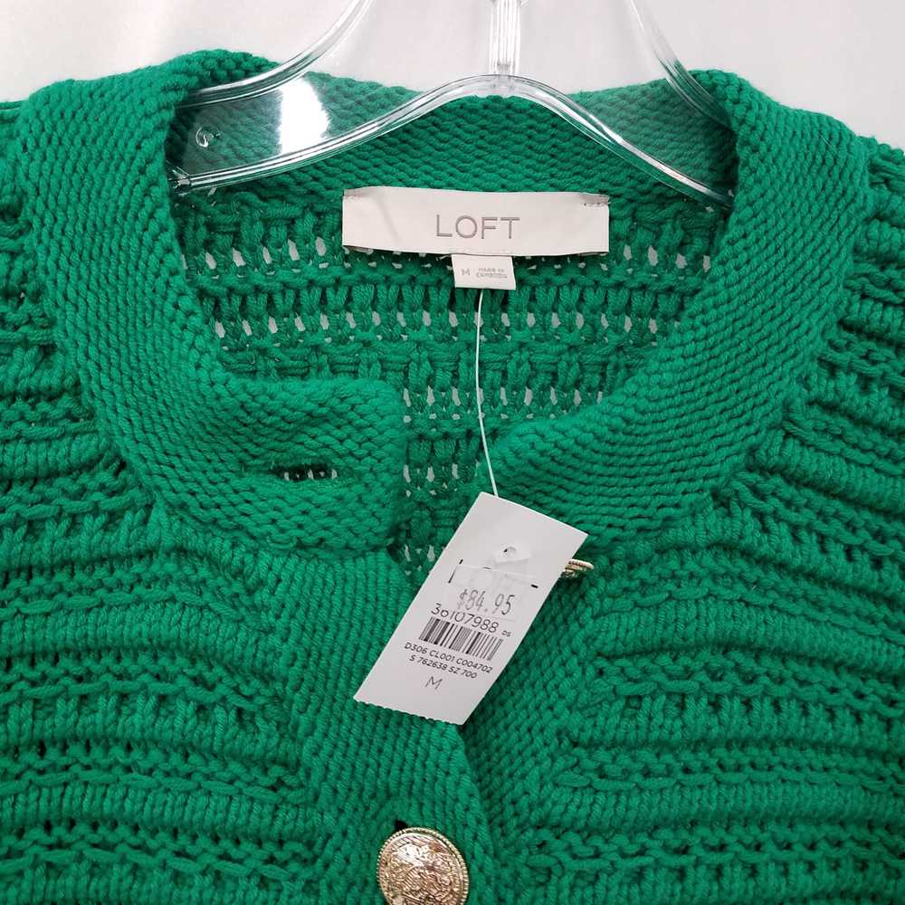 Loft Green Knit Cardigan NWT Size Medium - image 2