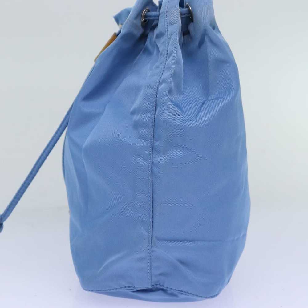 Prada PRADA Drawstring Pouch Nylon Light Blue Aut… - image 4