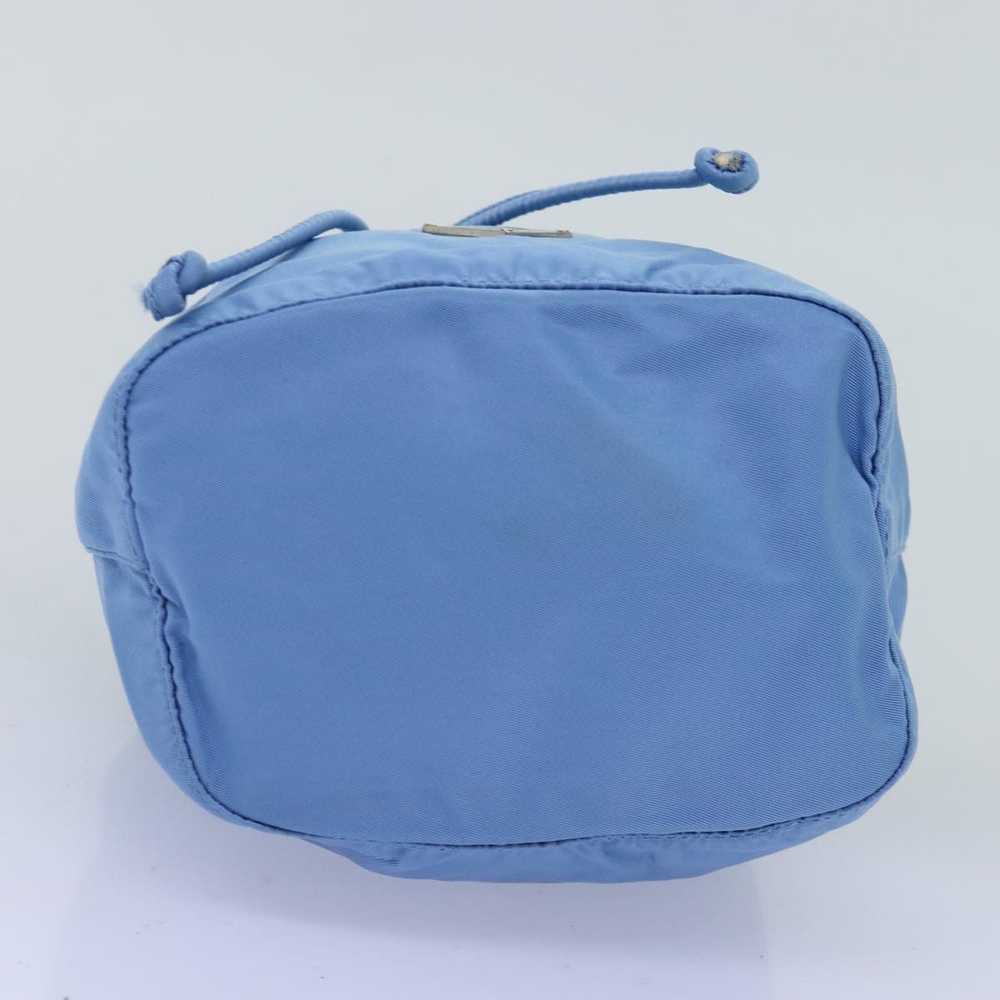 Prada PRADA Drawstring Pouch Nylon Light Blue Aut… - image 6