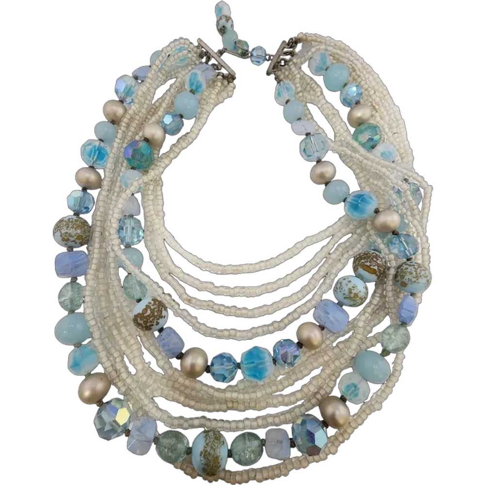 Amazing Glass Crystal Multi Strand Necklace (A469… - image 1