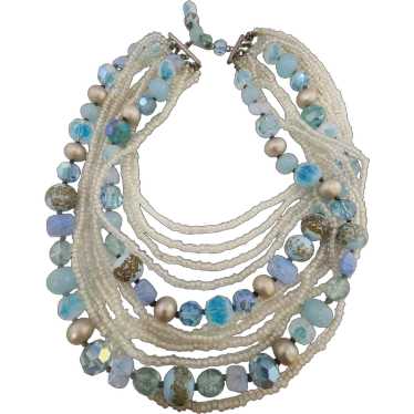 Amazing Glass Crystal Multi Strand Necklace (A469… - image 1