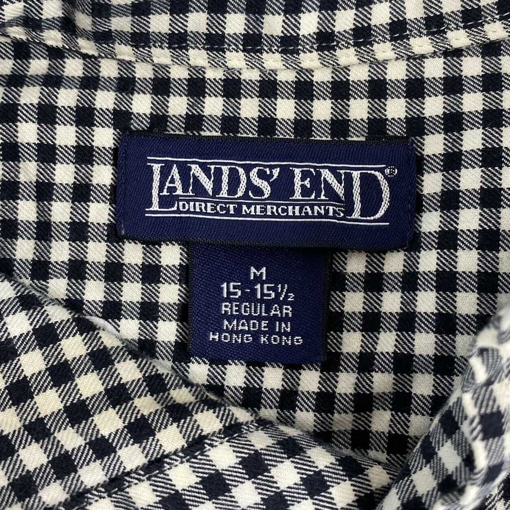 Lands End LANDS END Black White Check Cotton Shir… - image 3