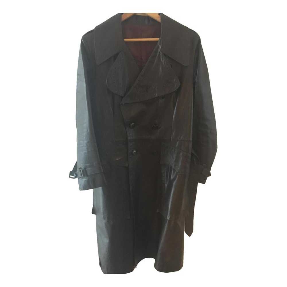 Non Signé / Unsigned Leather trench coat - image 1