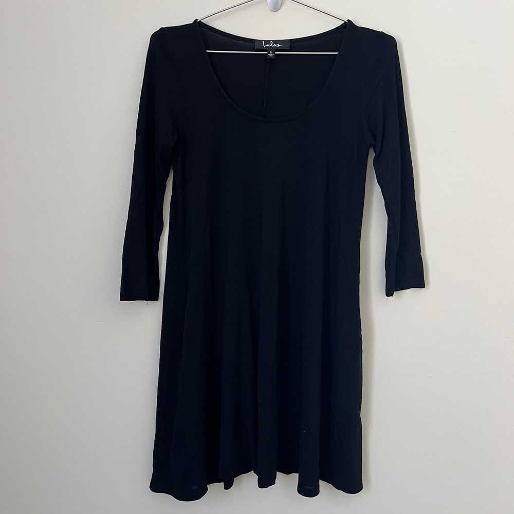 Lulus Black 3/4 Sleeve A Line Dress Size S - image 1