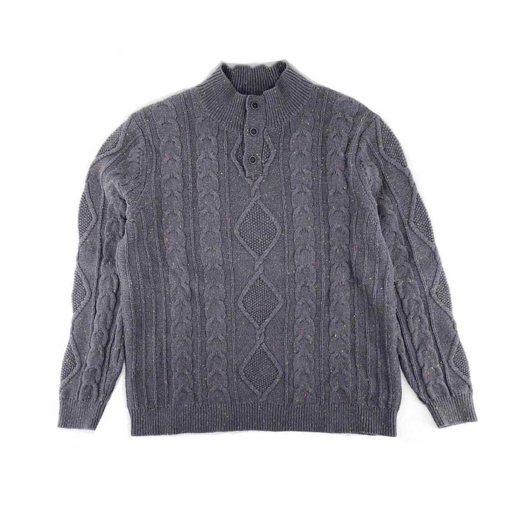 Lee × Vintage mock neck gray speckled sweater Lee… - image 1