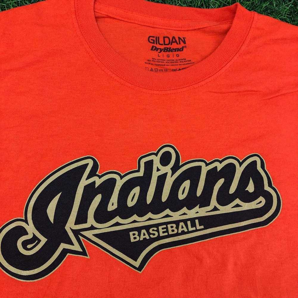 Gildan Men’s Orange ‘Indians Baseball’ Graphic Tee - image 2