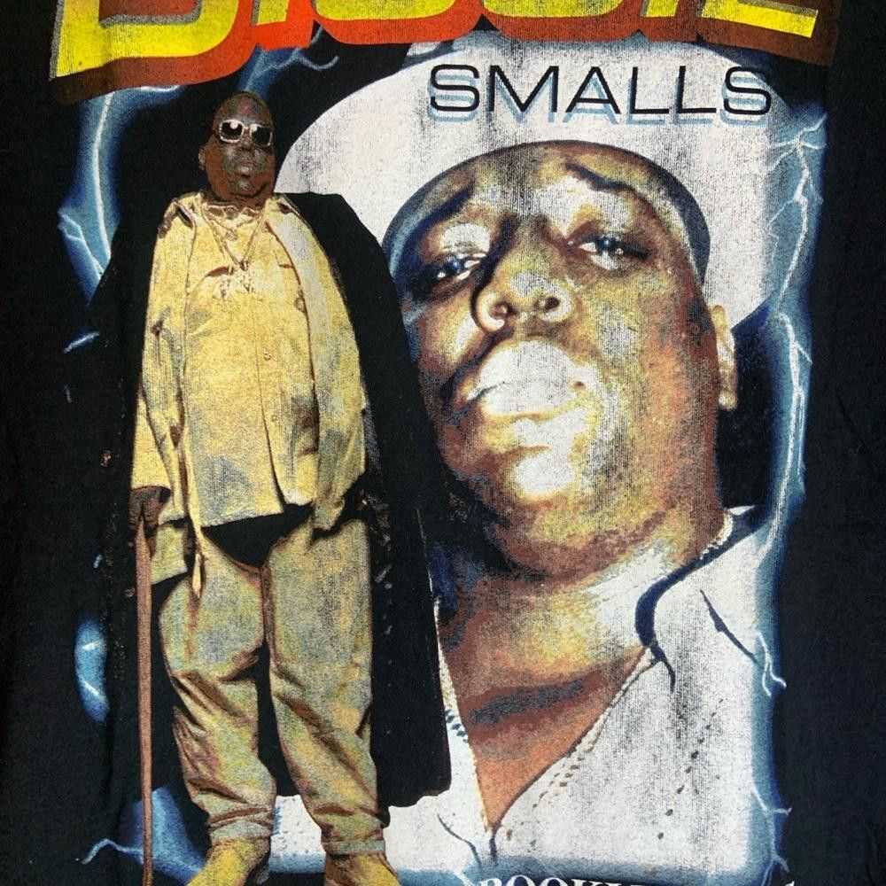 Designer Biggie smalls large black graphic preown… - image 1