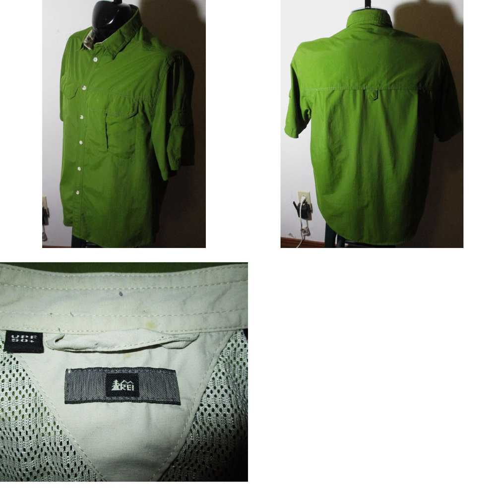 Vintage Men's REI Green 100% Nylon Vented Short S… - image 4