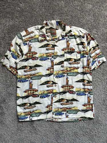 Vintage Vintage 80s Rayon Cars Button Up Next Orig