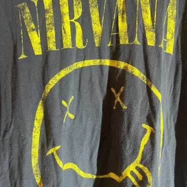 Designer Nirvana large grey graphic vintage preow… - image 1