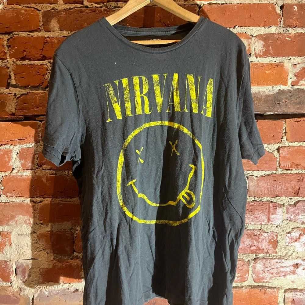 Designer Nirvana large grey graphic vintage preow… - image 3