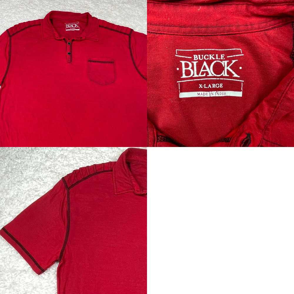 Buckle Buckle Black BKE Polo Shirt Men XL Red Dis… - image 4