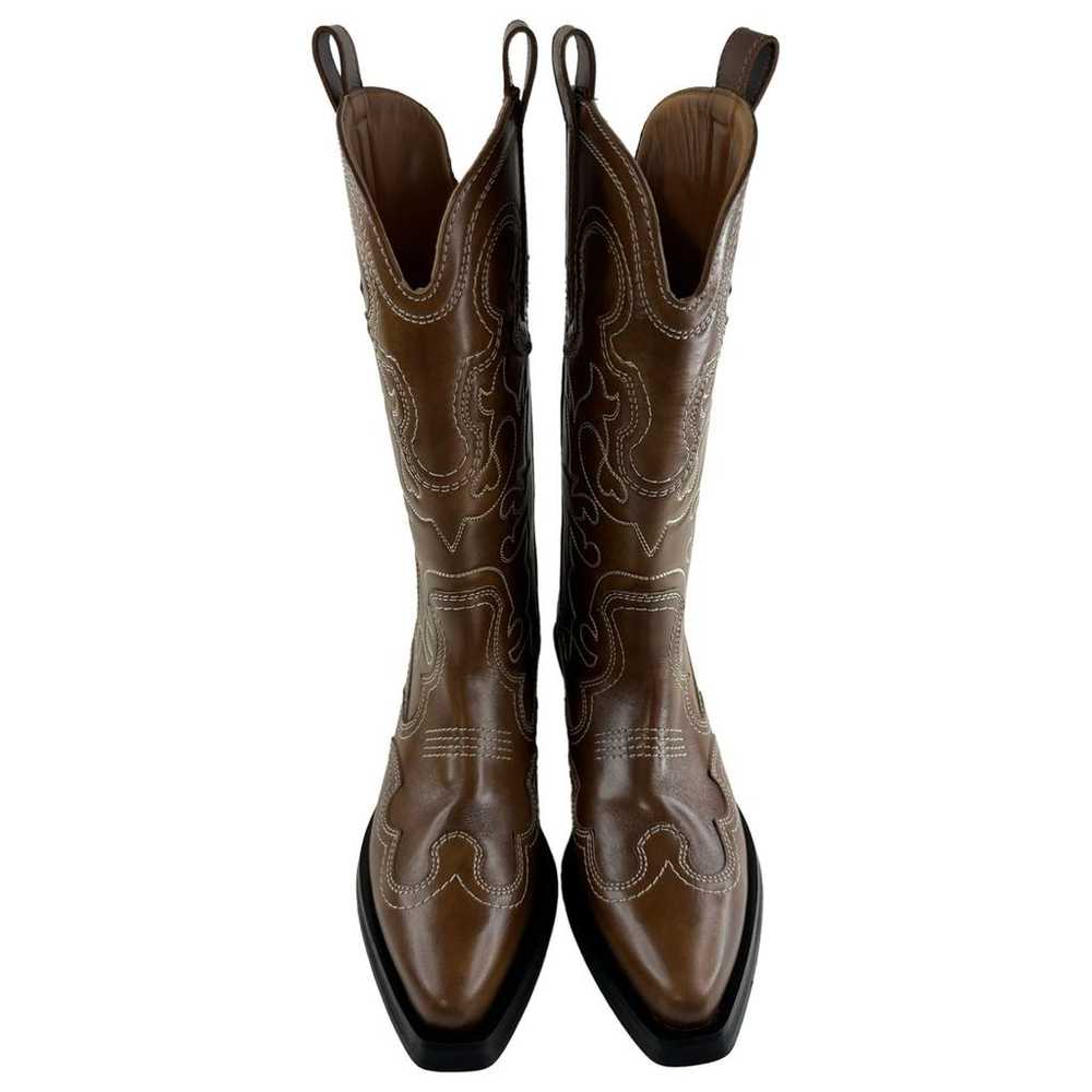Ganni Leather western boots - image 1