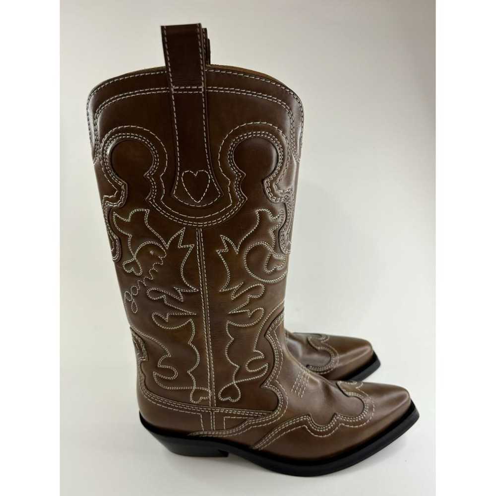 Ganni Leather western boots - image 3