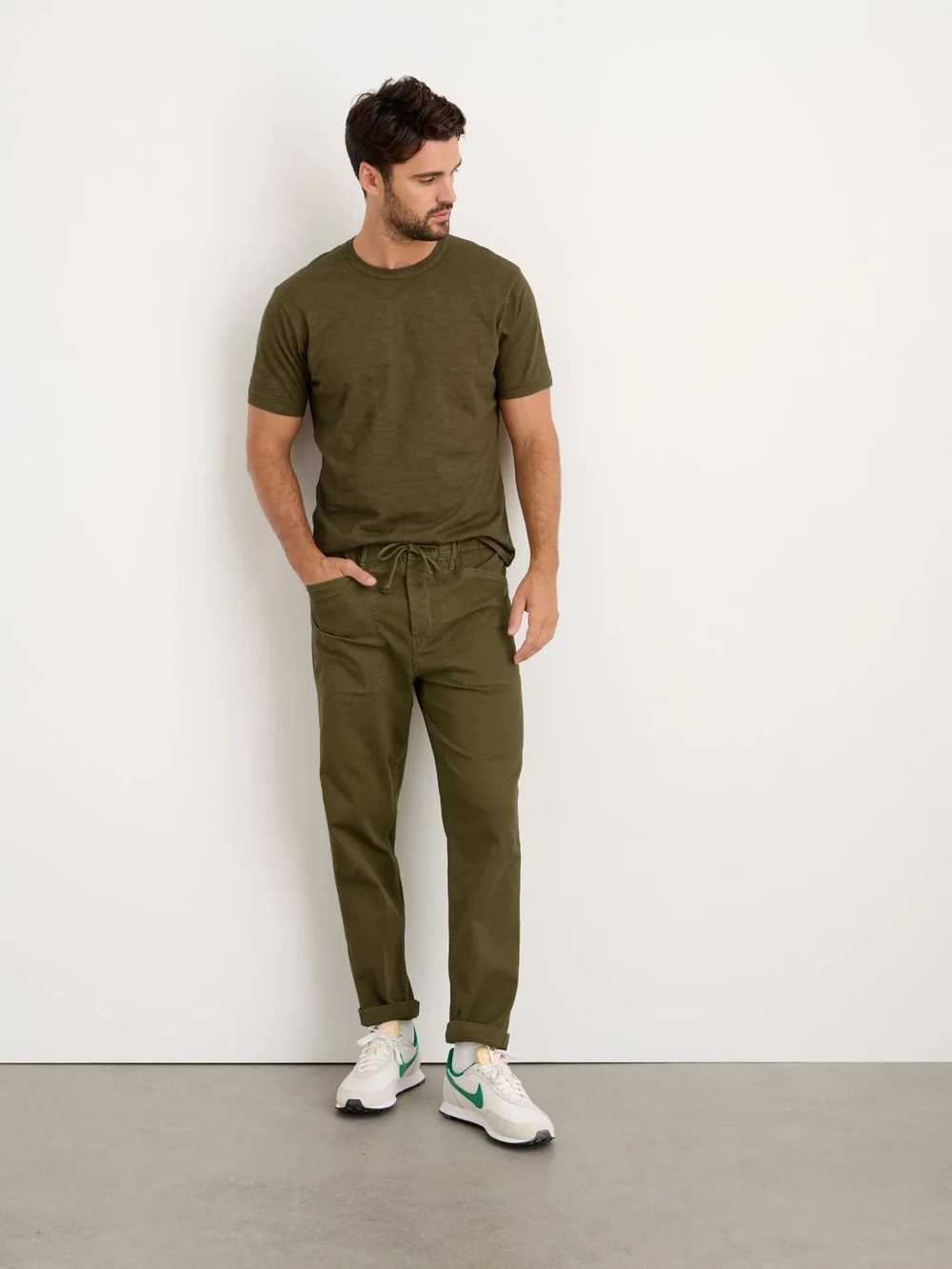 Alex Mill Olive Pull-On Button Fly Pant - image 1