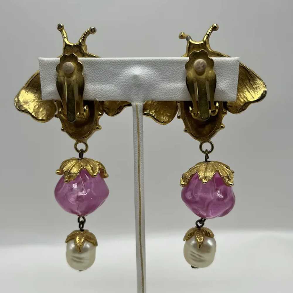 Gerard Yosca Bumble Bee with Drops Clip Earrings - image 2