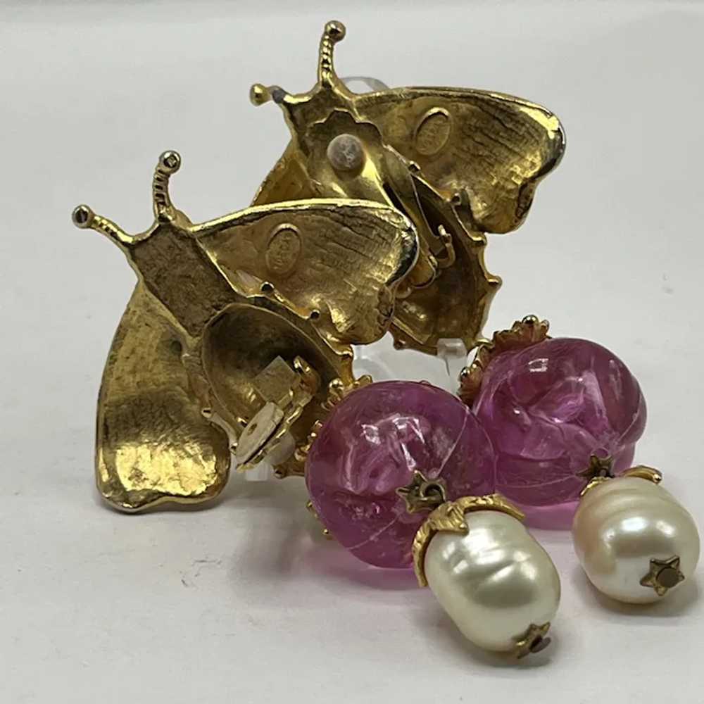 Gerard Yosca Bumble Bee with Drops Clip Earrings - image 3