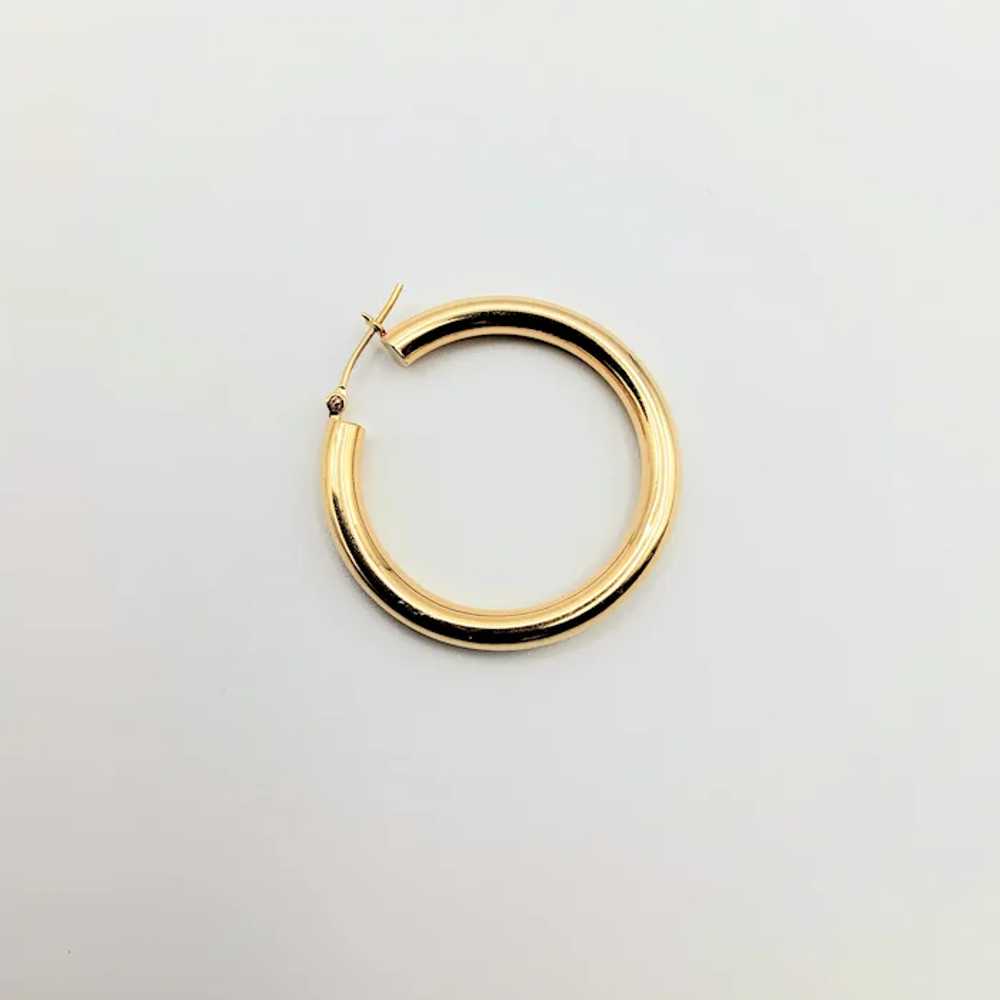 14K Gold Everyday Medium Hoop Earrings - image 9