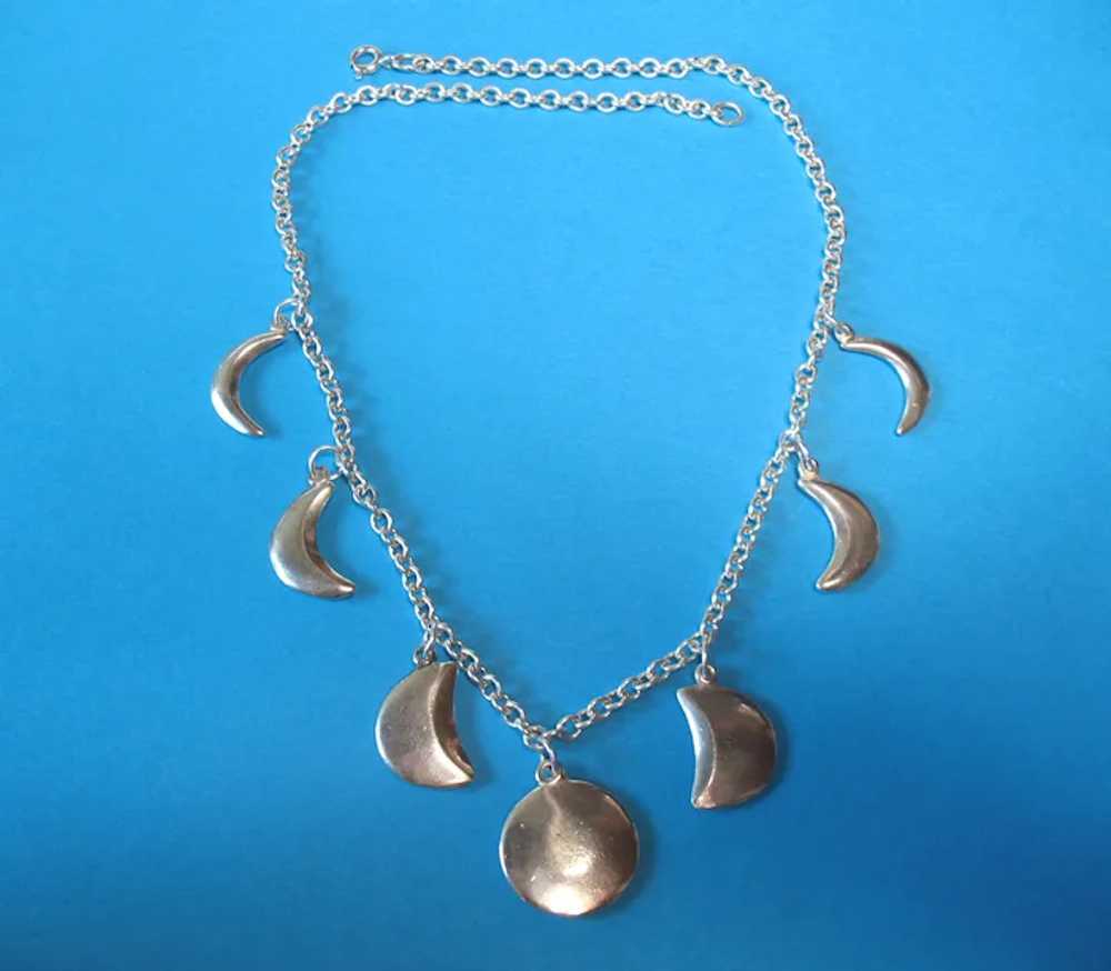 Vintage Hand-Made Sterling Silver Phases of the M… - image 11