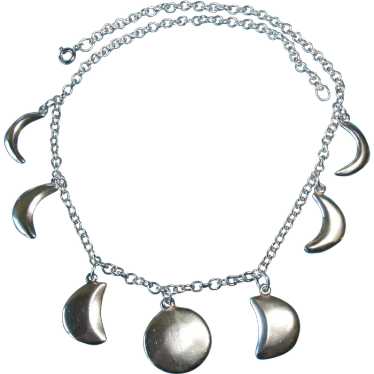 Vintage Hand-Made Sterling Silver Phases of the M… - image 1
