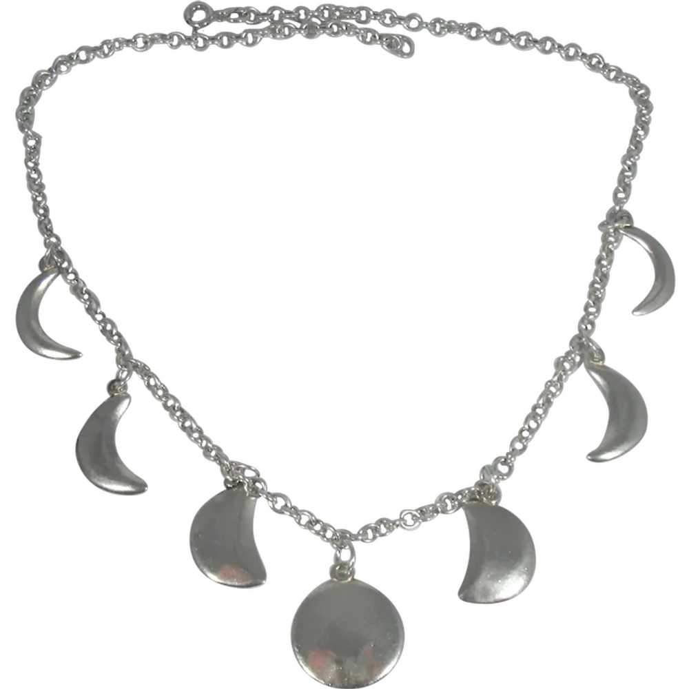 Vintage Hand-Made Sterling Silver Phases of the M… - image 2