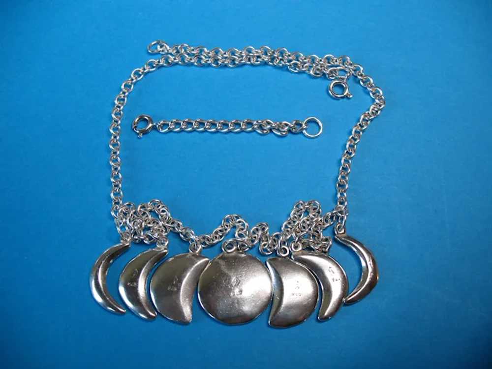 Vintage Hand-Made Sterling Silver Phases of the M… - image 4