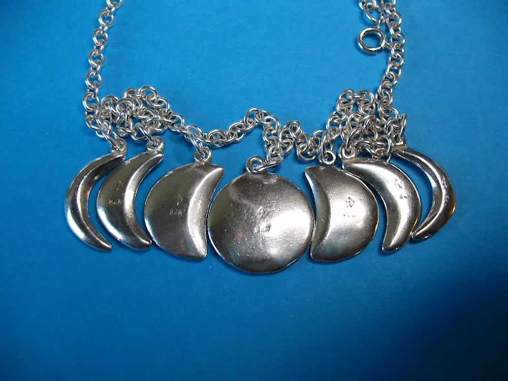 Vintage Hand-Made Sterling Silver Phases of the M… - image 5