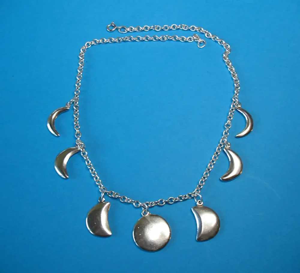 Vintage Hand-Made Sterling Silver Phases of the M… - image 7