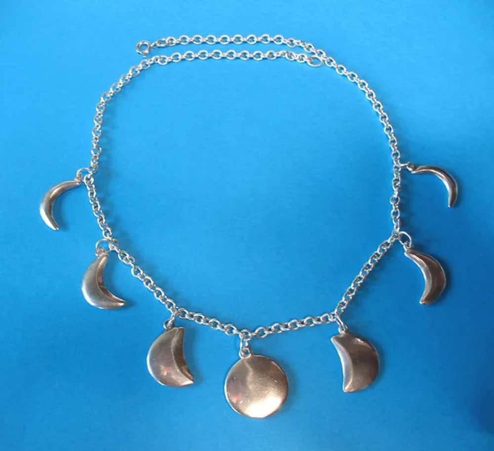 Vintage Hand-Made Sterling Silver Phases of the M… - image 8