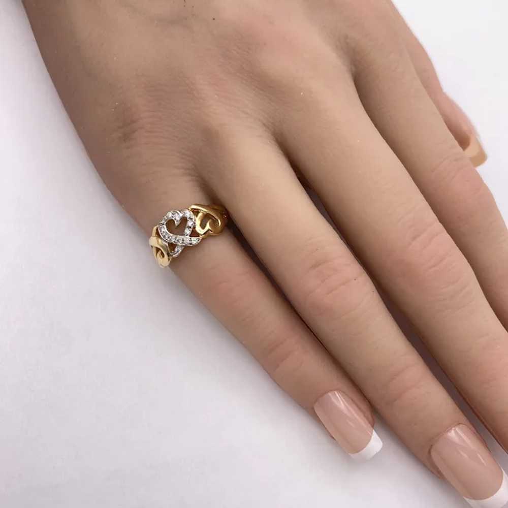 Loving Hearts Diamond Ring 14K Gold .20 Carat TW,… - image 8