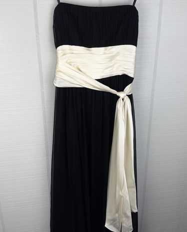 BCBG MAXAZRIA Black Silk Chiffon Maxi Formal Strap