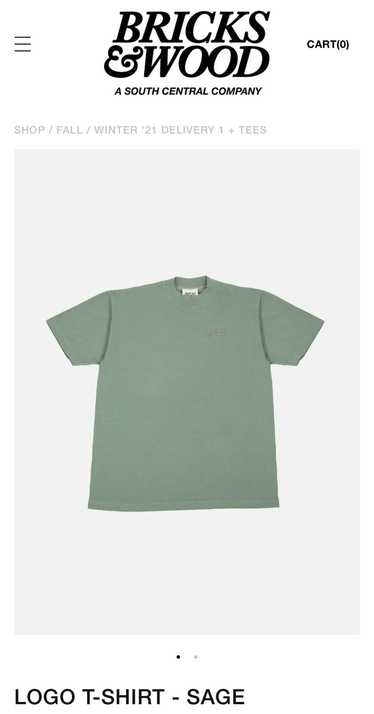 Streetwear Bricks & Wood Logo T-Shirt Sage Medium