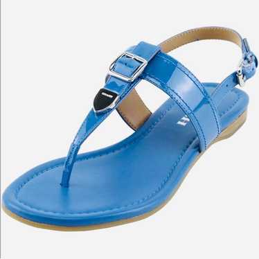 Coach COACH Cassidy Patent Lapis Blue Thong Leathe