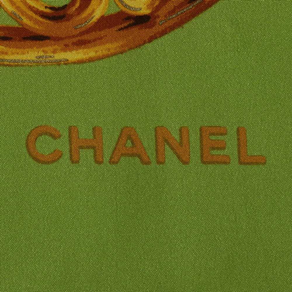 Chanel Chanel Chanel Silk Gem Motif Scarf Green M… - image 6