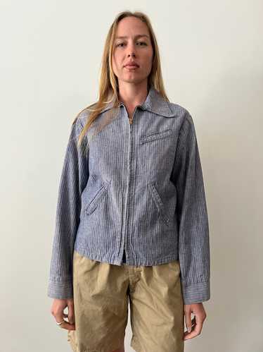 40s Herringbone Cotton Work Jacket - image 1