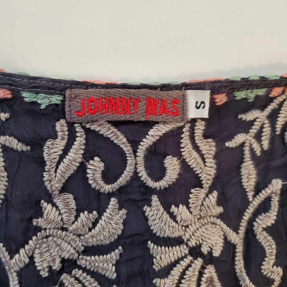 Johnny Was Embroidered Floral Short Sleeve Blouse… - image 3